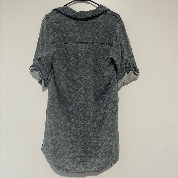Anthropologie Cloth & Stone Dress Womens Medium Gray Blue Green Camo Casual Boho - Picture 4 of 13